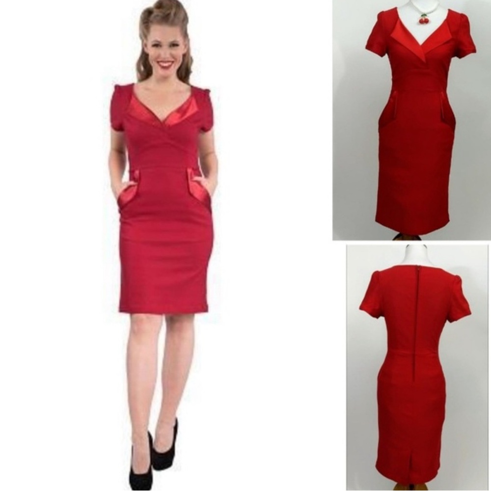 Steady Cats Meow Dress in Red